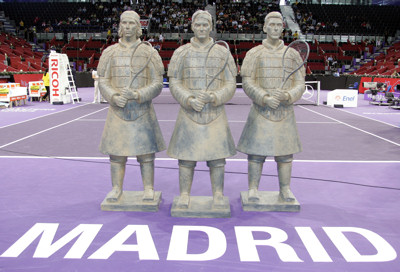 The first 3 Tennis Terracotta Warriors were flown to Madrid for the Mutua Madrilena Master Series event there in October 2007